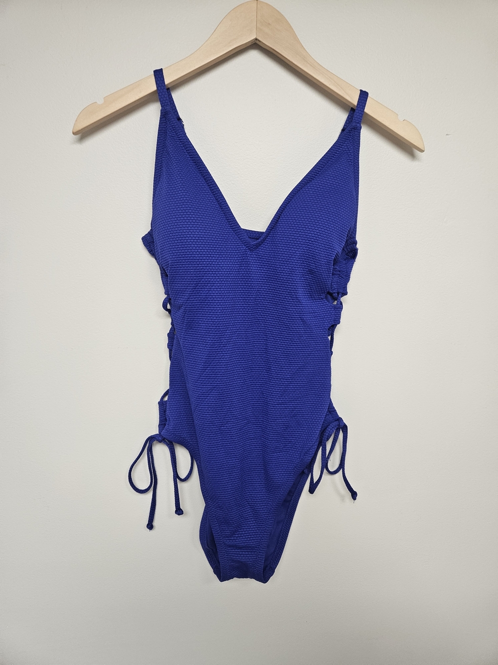 Shade & Shore Royal Blue Textured One-Piece Swimsuit